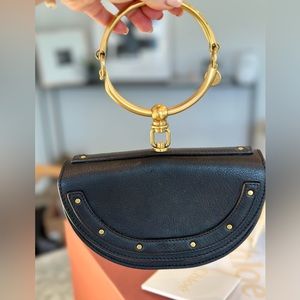 Chloé Small Nile Leather Bracelet Bag Black 
Black Leather, Gold Hardware